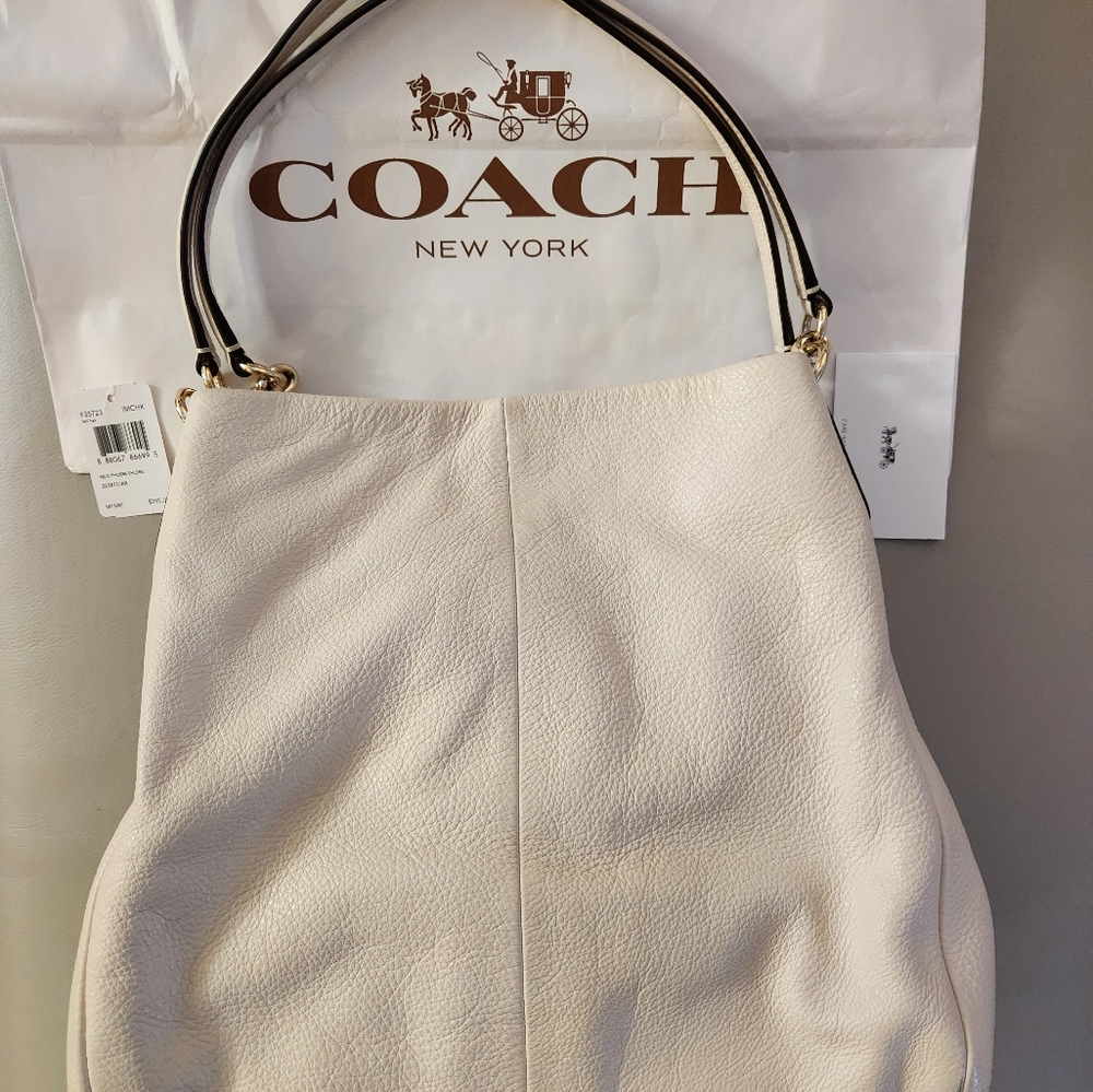 Edie Coach 31 Pebble Snow Shoulder Bag "retired"